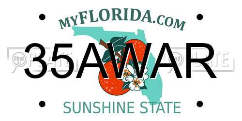 35AWAR Florida License Plate