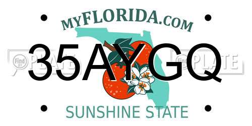35AYGQ Florida License Plate
