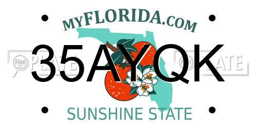 35AYQK Florida License Plate