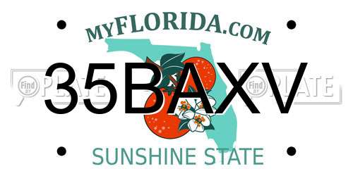 35BAXV Florida License Plate