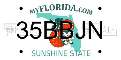 35BBJN Florida License Plate