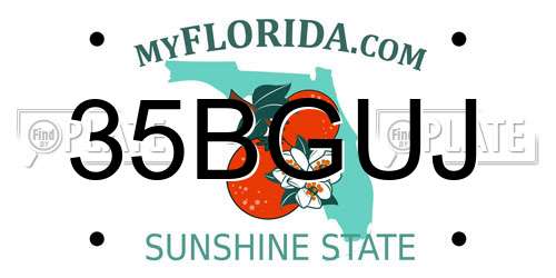 35BGUJ Florida License Plate