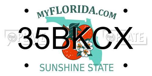 35BKCX Florida License Plate