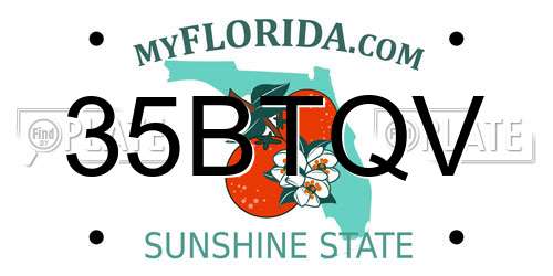 35BTQV Florida License Plate