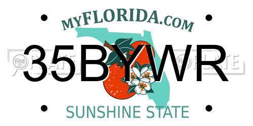 35BYWR Florida License Plate