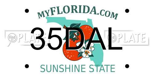 35DAL Florida License Plate
