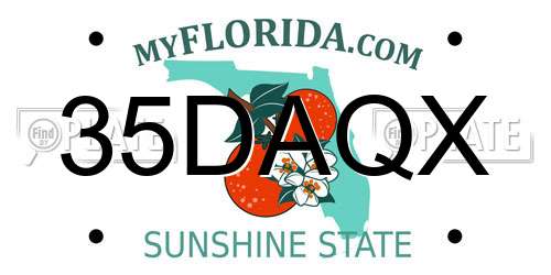 35DAQX Florida License Plate