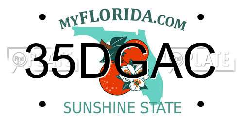 35DGAC Florida License Plate