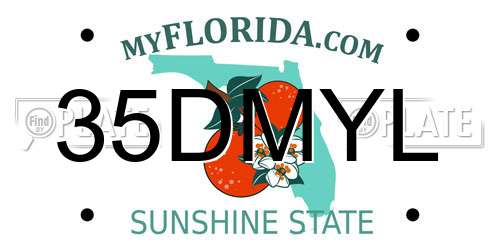 35DMYL Florida License Plate