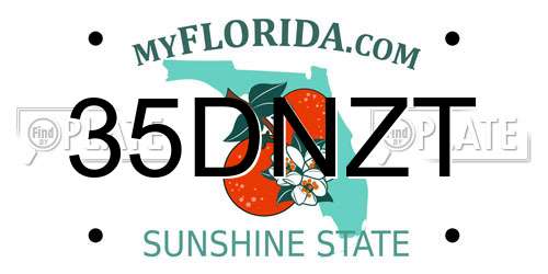 35DNZT Florida License Plate