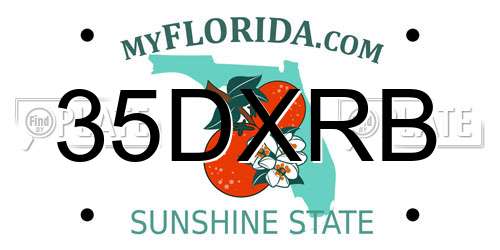 35DXRB Florida License Plate