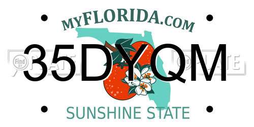 35DYQM Florida License Plate