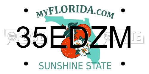 35EDZM Florida License Plate