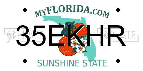 35EKHR Florida License Plate