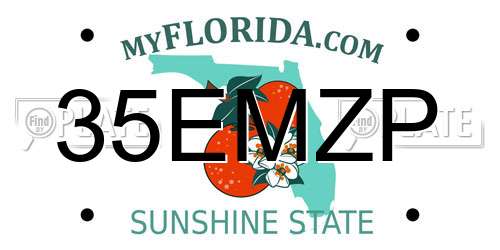 35EMZP Florida License Plate