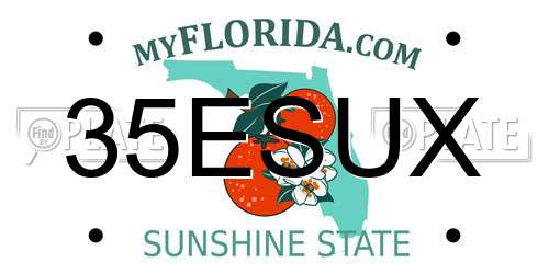 35ESUX Florida License Plate