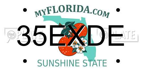35EXDE Florida License Plate