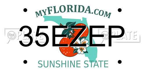 35EZEP Florida License Plate