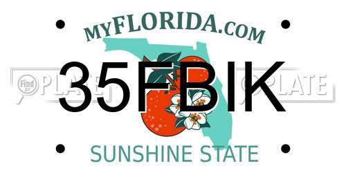 35FBIK Florida License Plate