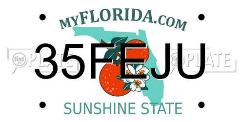 35FEJU Florida License Plate