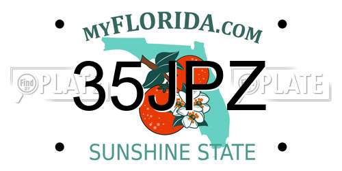 35JPZ Florida License Plate