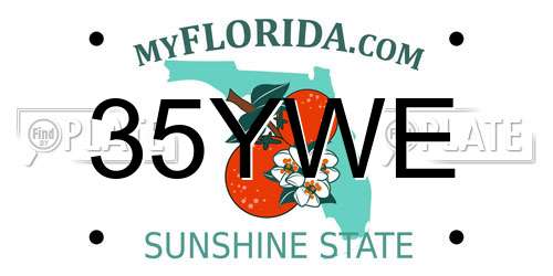 35YWE Florida License Plate