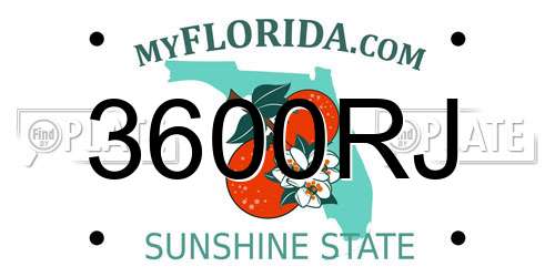 3600RJ Florida License Plate