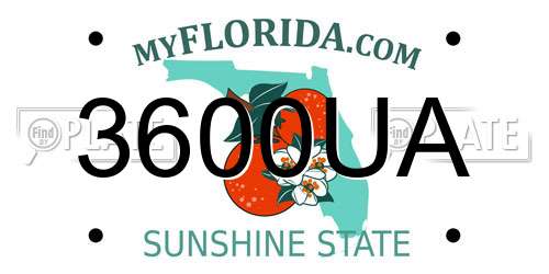 3600UA Florida License Plate