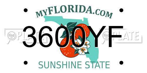3600YF Florida License Plate