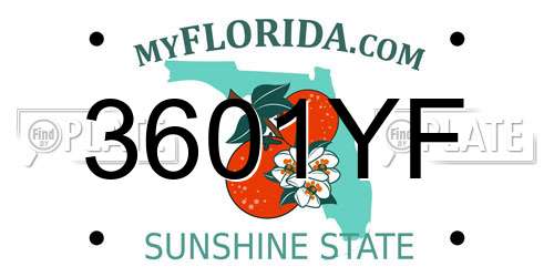 3601YF Florida License Plate