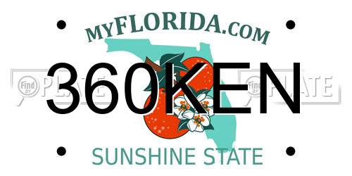 360KEN Florida License Plate