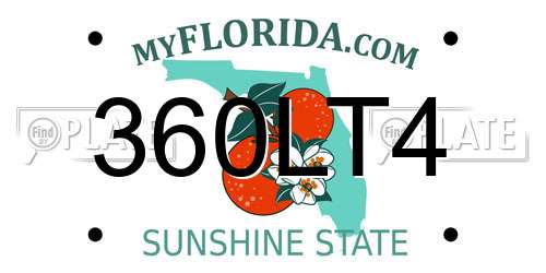 360LT4 Florida License Plate