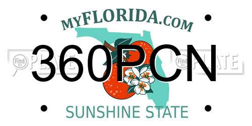 360PCN Florida License Plate
