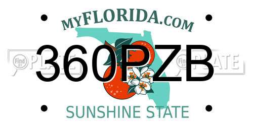 360PZB Florida License Plate