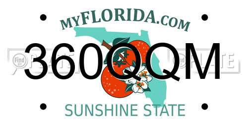 360QQM Florida License Plate