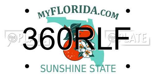 360RLF Florida License Plate