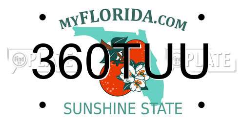 360TUU Florida License Plate
