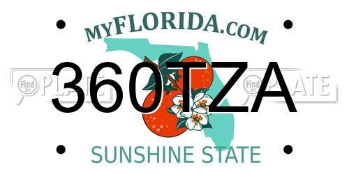 360TZA Florida License Plate