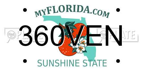 360VEN Florida License Plate