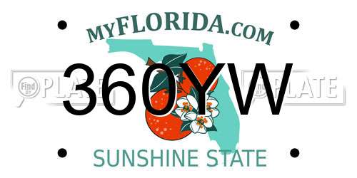 360YW Florida License Plate