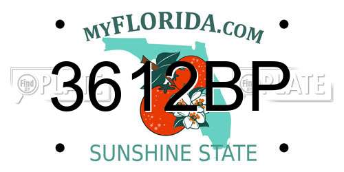 3612BP Florida License Plate