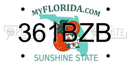 361BZB Florida License Plate