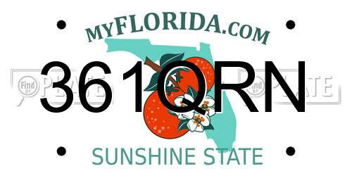 361QRN Florida License Plate