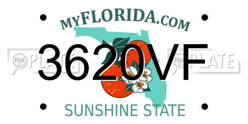 3620VF Florida License Plate