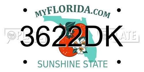 3622DK Florida License Plate