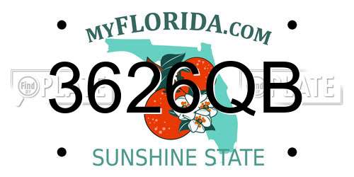 3626QB Florida License Plate