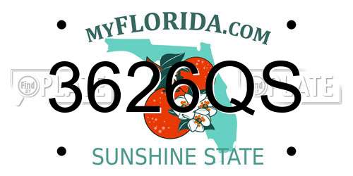 3626QS Florida License Plate