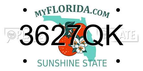 3627QK Florida License Plate
