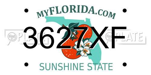 3627XF Florida License Plate