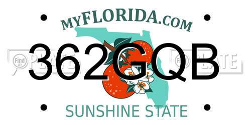 362GQB Florida License Plate